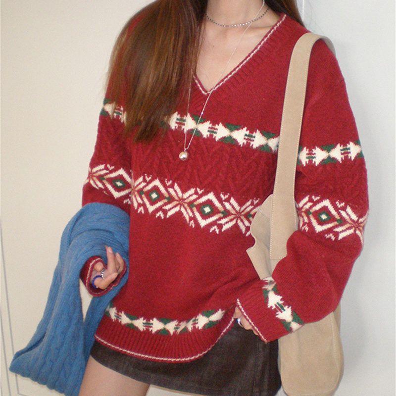 大狼毛衣女大郎大狼毛衣打衣衫女秋冬女士大郎的大浪不起球毛织