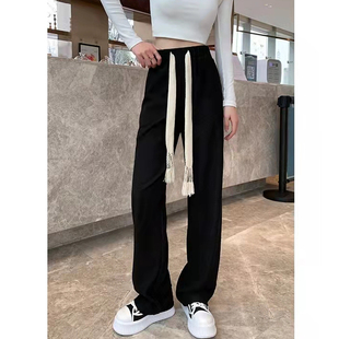 梧桐裤秋季裤子春秋款2025新款今年流行爆款哈伦抽绳妈妈郑州女裤