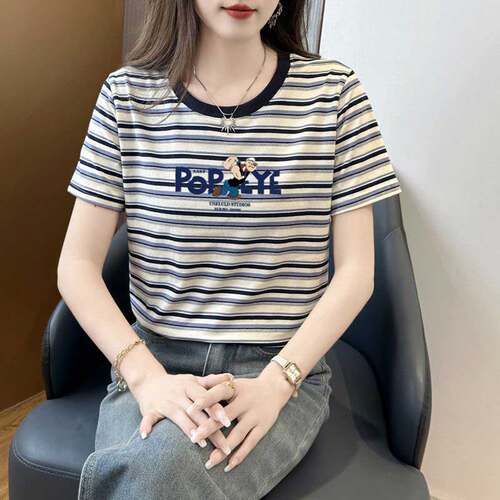 纯棉短袖虎门减龄高货无锡广州独特大牌超好看白马上衣十三行t恤
