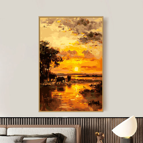 数字油画DIY填色手工填充风景