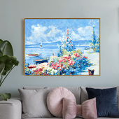 数字油画diy填色手工填充手绘丙烯风景客厅装 饰岸边花园画画油彩