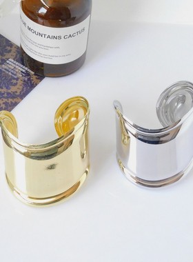 开口手镯ins小众几何手镯夸张