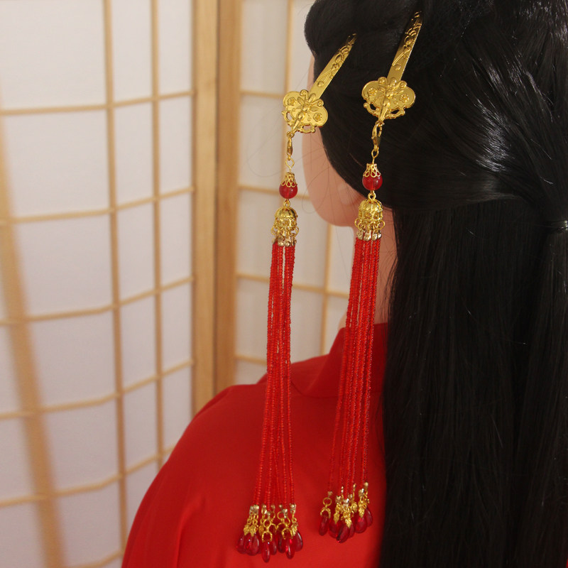 古风如意簪蝴蝶如意步摇古装婚礼配饰发钗汉服国风古典舞流苏头饰