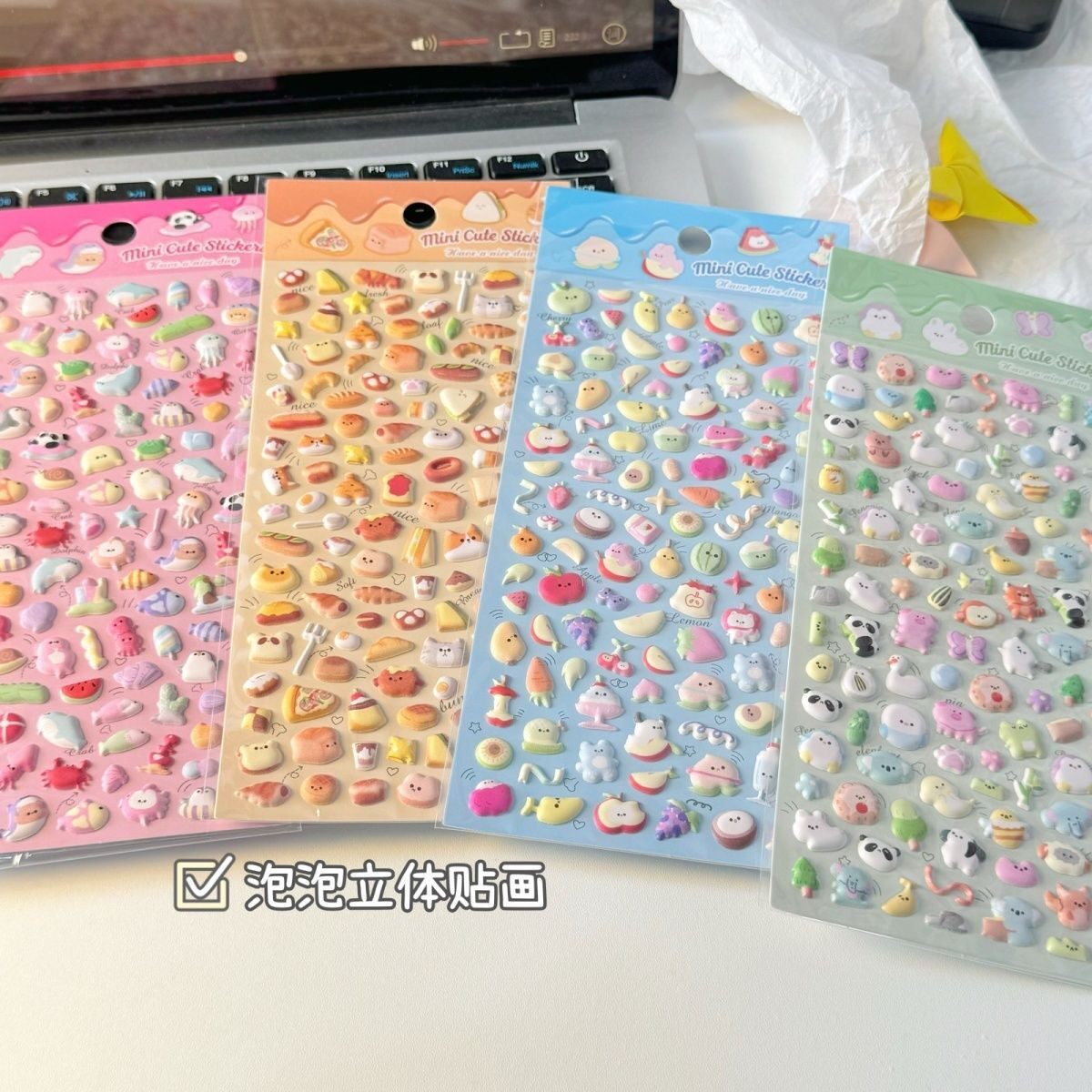 多巴胺3D立体泡泡棉贴纸动物食物造型贴画手机壳DIY 贴纸
