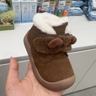 专柜正品江博士婴幼儿2025冬季男女宝高帮加绒户外防滑学步鞋4039