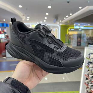 1C10A5025DX 男女童纯黑网面透气防滑运动鞋 专柜正品 江博士26春款