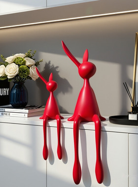 坐姿兔子玄关摆件客厅装饰电视柜