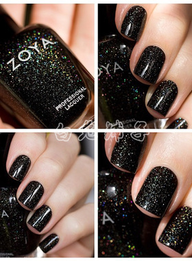 美国正品ZOYA指甲油Zenith秋冬细闪星空炫黑色ZP645仙女显白持久