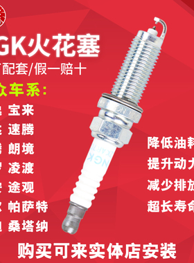 NGK火花塞PFR6Q 6458适配大众迈腾速腾CC凌渡朗逸途安朗行帕萨特