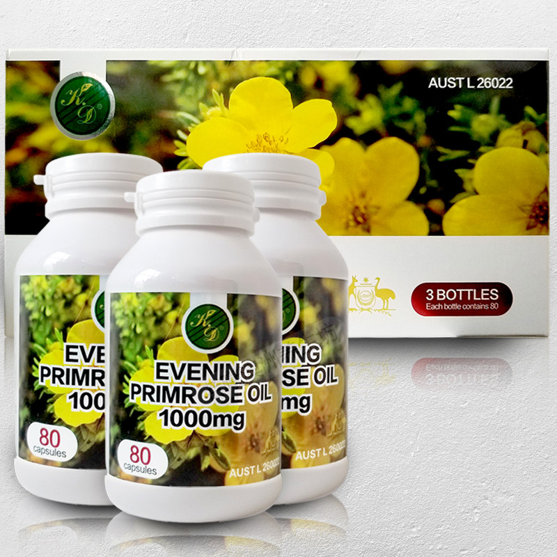 澳洲原装进口KD月见草油软胶囊1000mg 80颗*3瓶装