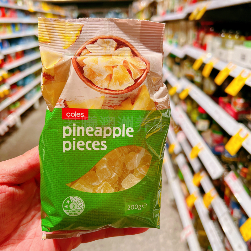 澳洲原装进口Coles新鲜菠萝干无添加烘干凤梨干宝宝孕妇零食200g