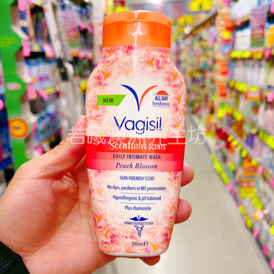 澳洲进口vagisil私处洗护液女士洗液私密护理液干爽温和桃花240ml