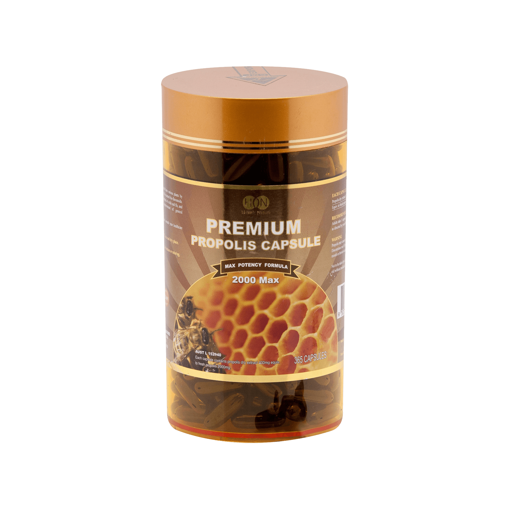 澳洲原装进口 HEALTH & NATURE黑蜂胶胶囊 综合修养 2000mg*100粒
