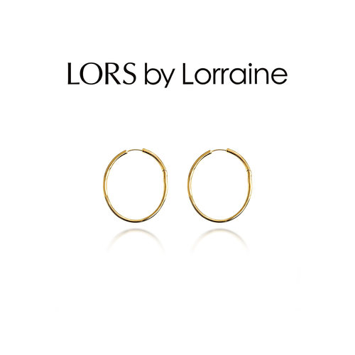 LORRAINES 大女主系列-铜镀18K金电影感大圈不规则肌理hoop耳环