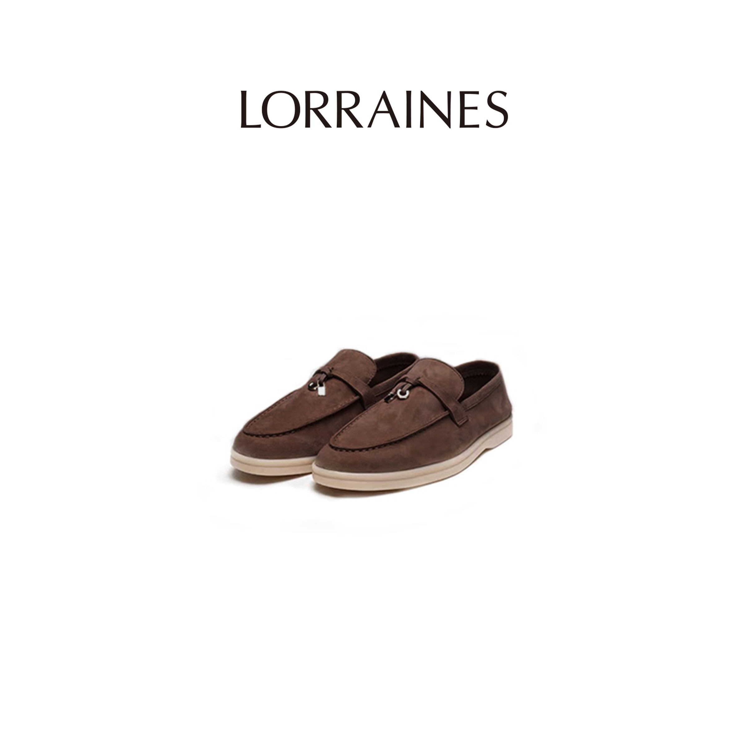 LORRAINES 精致生活系列-奢贵羊反绒复古时髦经典乐福鞋舒适单鞋