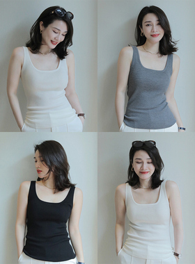 LORRAINE'S 60支极细美丽诺羊毛轻盈透气针织打底背心方脸B备