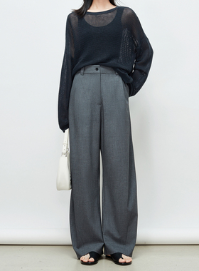 LORRAINE'S 极简轻奢质感 | 雅痞高腰阔腿裤简约宽松垂感拖地西裤