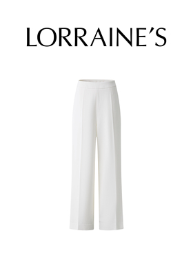 LORRATNES “LADY”系列重磅醋酸双层高腰直筒阔腿裤长裤长礼服裤