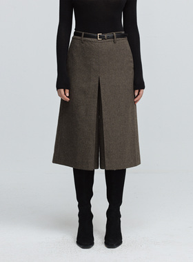 LORRAINES春新款 英伦故事-经典威尔士格纹复古羊毛七分裤A字裙裤
