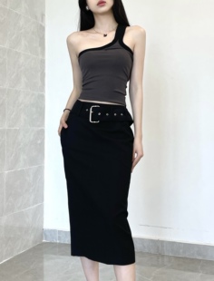 大腰带中低腰西装 次日早晨 半身裙 清仓不退换