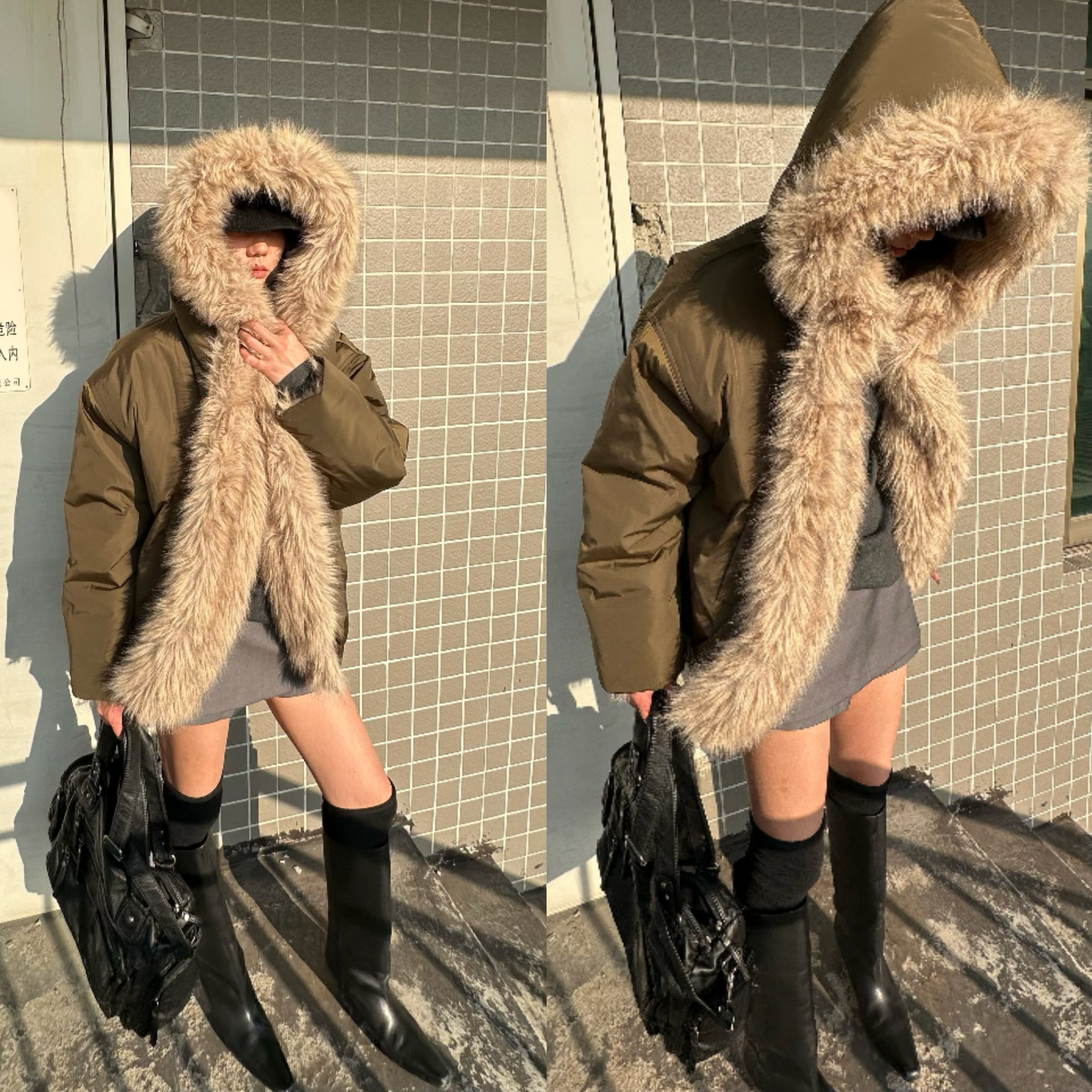 碳酸同款 WEEEECHAN次日早晨大毛领正反两穿短款环保皮草连帽外套,女装/女士精品,皮草,淘宝优惠券,粉丝福利购,淘宝优惠卷