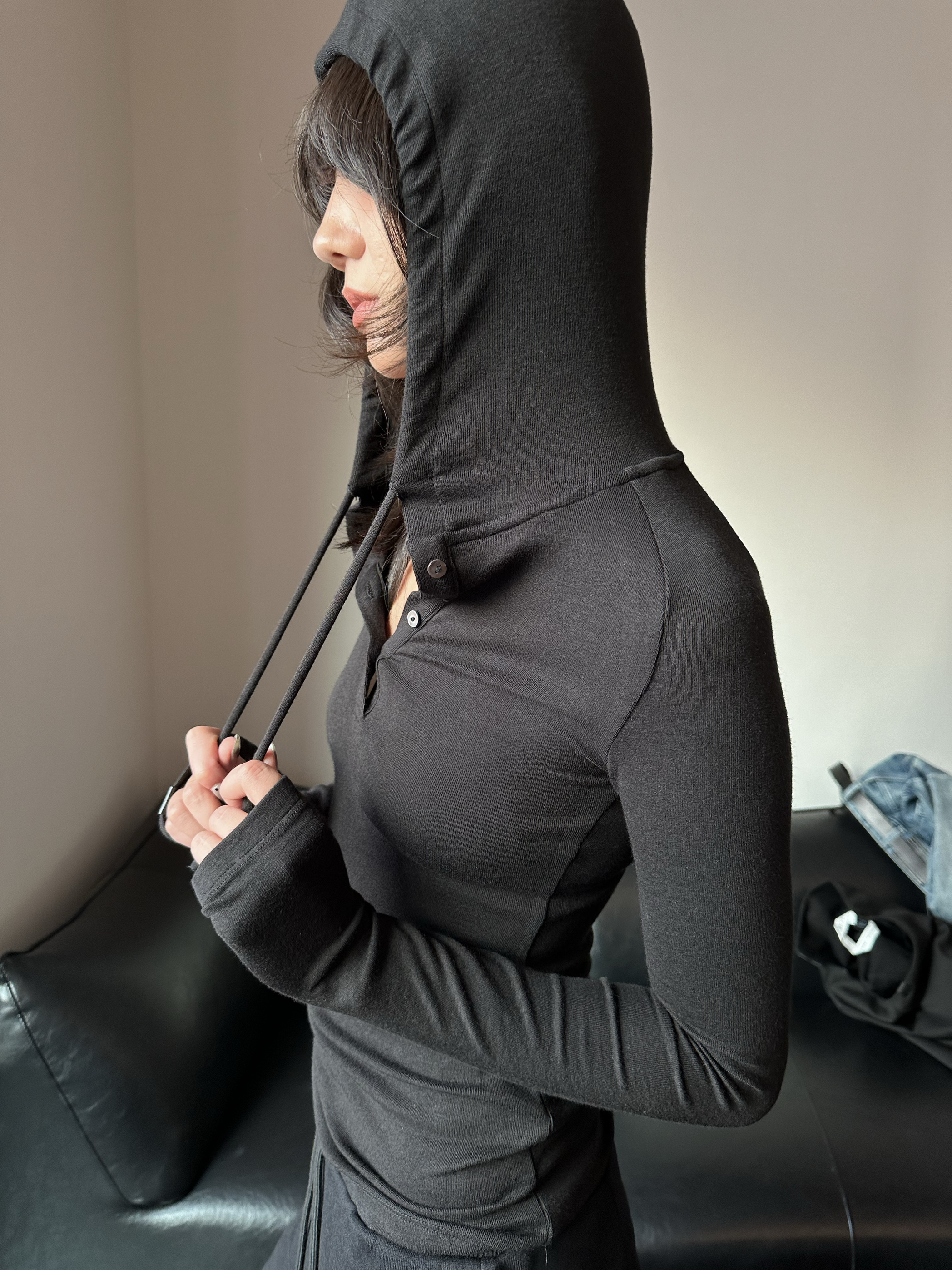 次日早晨｜高品质 ｜连帽亨利领长袖针织上衣