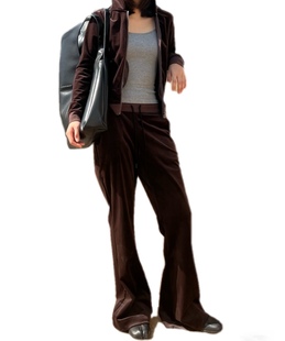 低腰显瘦显高丝绒休闲运动裤 morning day 次日早晨next