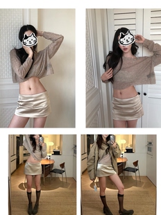 斜肩宽松羊绒混纺长袖 现货 WEEEECHAN次日早晨 雾感 罩衫