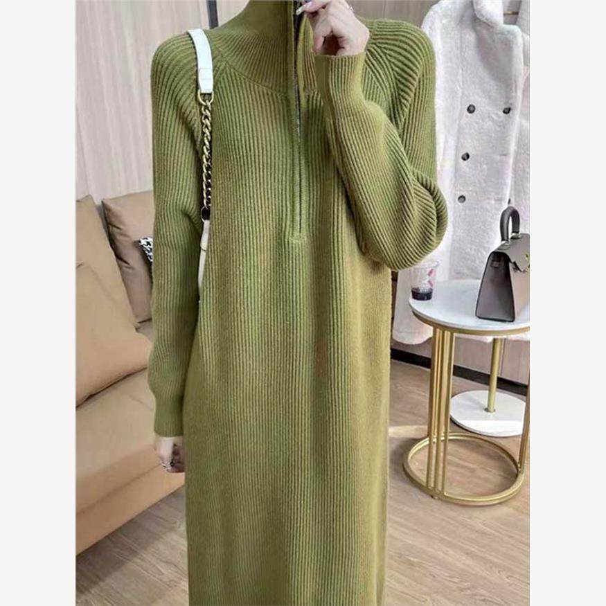 春秋针织连衣裙女2025早秋新款慵懒风软糯毛衣宽松显瘦百搭打底裙