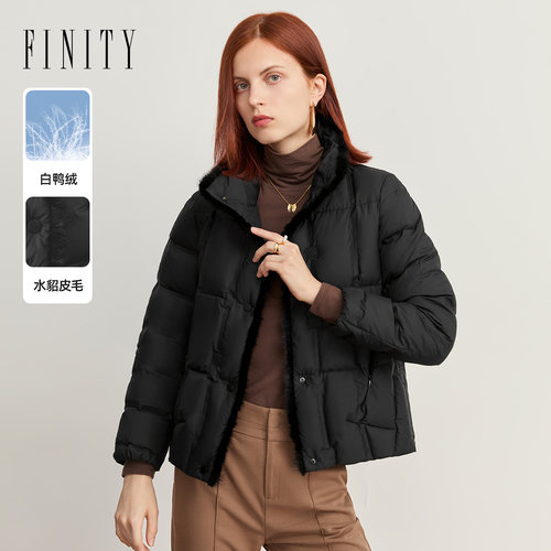 FINITY休闲白鸭绒短款羽绒服