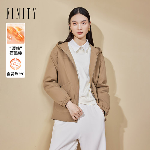 菲妮迪连帽石墨烯发热棉衣棉服