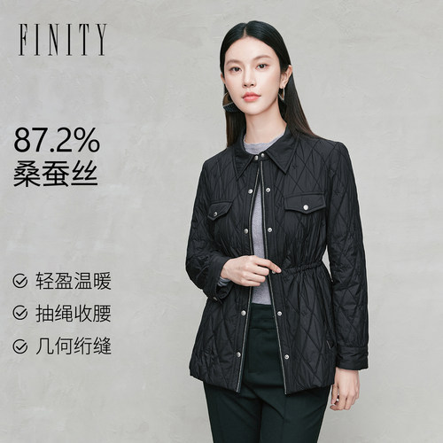 FINITY棉衣棉服抽绳菱格