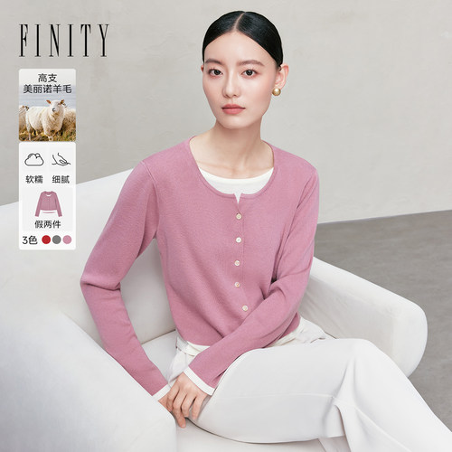 FINITY菲妮迪羊毛针织衫圆领上衣