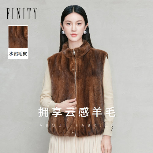 FINITY菲妮迪皮草2026冬季新款立领老钱风质感显瘦百搭气质上衣女