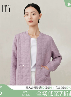 菲妮迪品牌短外套2026年春季新款简约休闲风千鸟格绗缝时尚夹克女