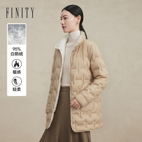 FINITY菲妮迪95%鹅绒羽绒服2026冬季新款立领质感显瘦保暖外套女