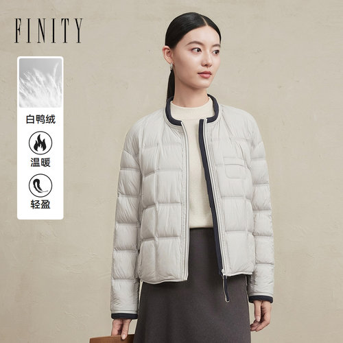 FINITY菲妮迪85%鸭绒羽绒服2026冬季新款落肩质感显瘦保暖外套女
