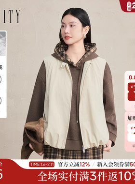 FINITY菲妮迪白鹅绒羽绒马甲2025冬季新款简约无袖气质保暖外套女