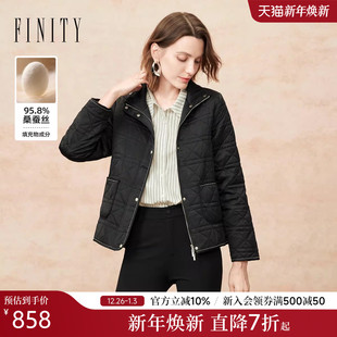 新款 FINITY菲妮迪短外套2025冬季 简约保暖棉服棉袄女 真丝填充