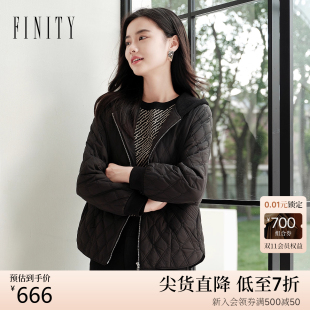 FINITY菲妮迪连帽棉衣棉服2025年秋季 温暖防风显瘦休闲外套女 新款