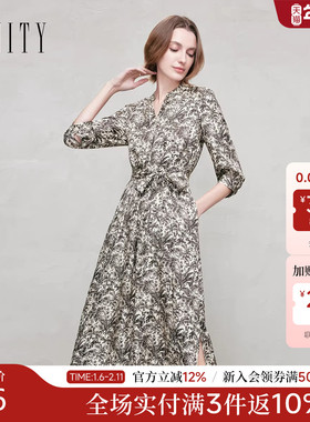 【商场同款】FINITY菲妮迪26新款连衣裙简约气质优雅名媛风长裙女