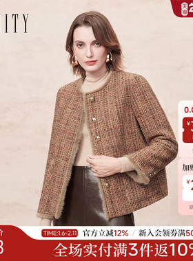 FINITY菲妮迪短外套2025年冬季新款简约气质小香风优雅棉服外套女