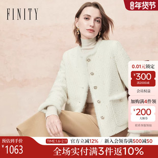 FINITY菲妮迪棉服棉袄2025年冬季新款简约气质小香风优雅外套女士