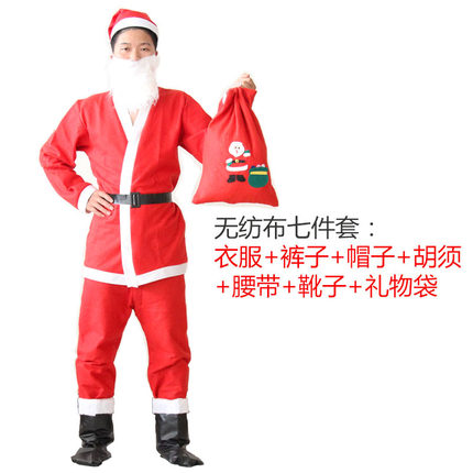 郎森圣诞男服成人圣诞服饰圣诞老人服装圣诞金丝绒男服圣诞节装饰