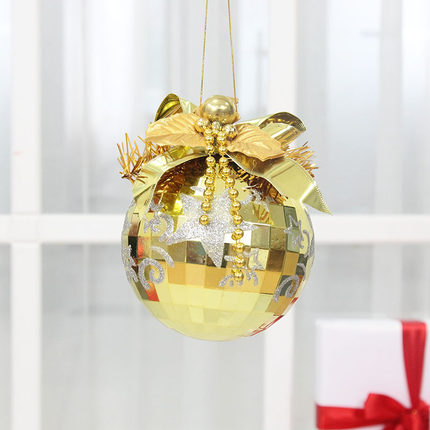 郎森15cm圣诞装饰彩球电镀球亮光彩球圣诞节中庭装饰圣诞装饰用品