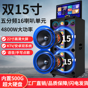 新扬双15寸广场舞音响户外大音量舞台K歌带显示屏直播蓝牙K歌音箱