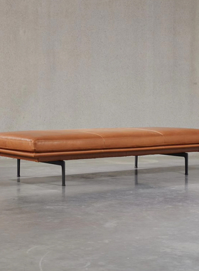意式极简皮革单人沙发床Outline Daybed Anderssen & Voll 床尾凳