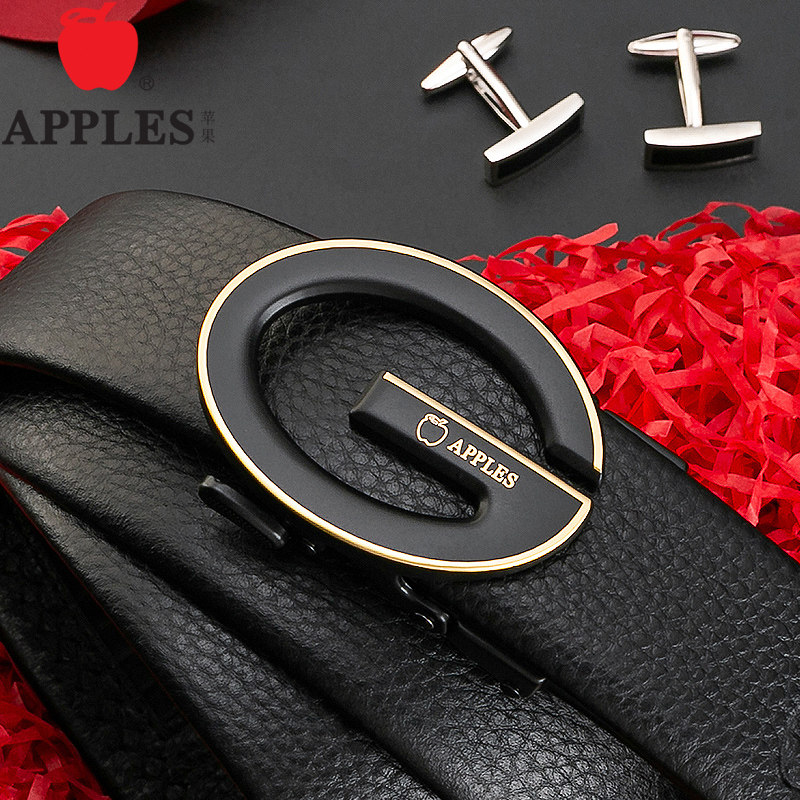 3正品APPLES/苹果男士皮带真皮自动扣腰带纯牛皮奢侈品牌裤带男潮
