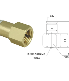 内螺纹直通接头PCF KQ2F KB2F04/06810216-01234气动全套配件