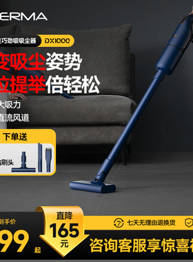 德尔玛吸尘器家用小型手持式大吸力车用猫毛地毯吸尘机强力大功率
